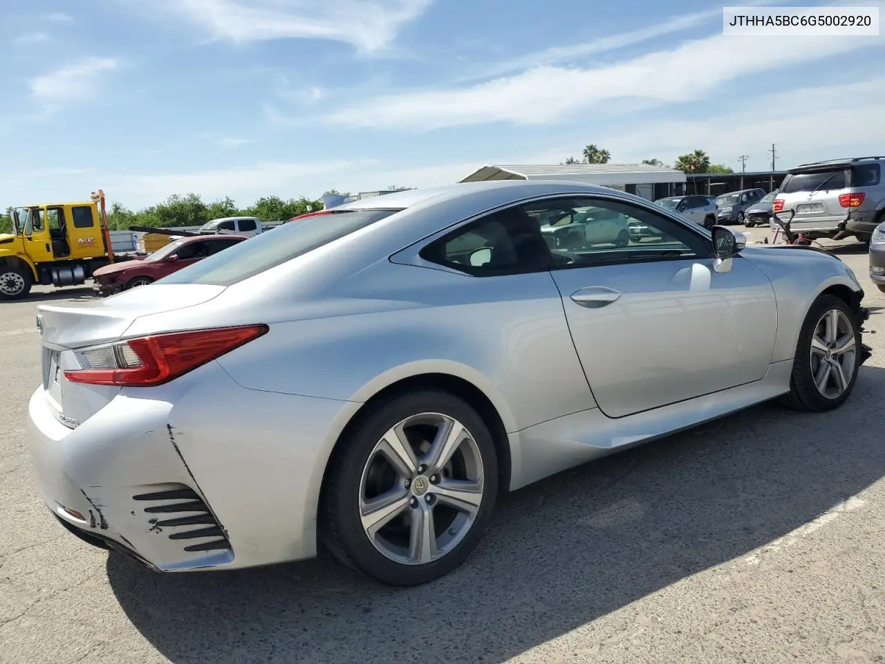 2016 Lexus Rc 200T VIN: JTHHA5BC6G5002920 Lot: 53126475
