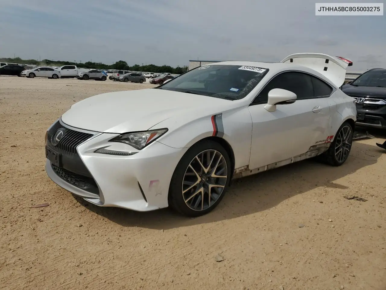 2016 Lexus Rc 200T VIN: JTHHA5BC8G5003275 Lot: 53449275