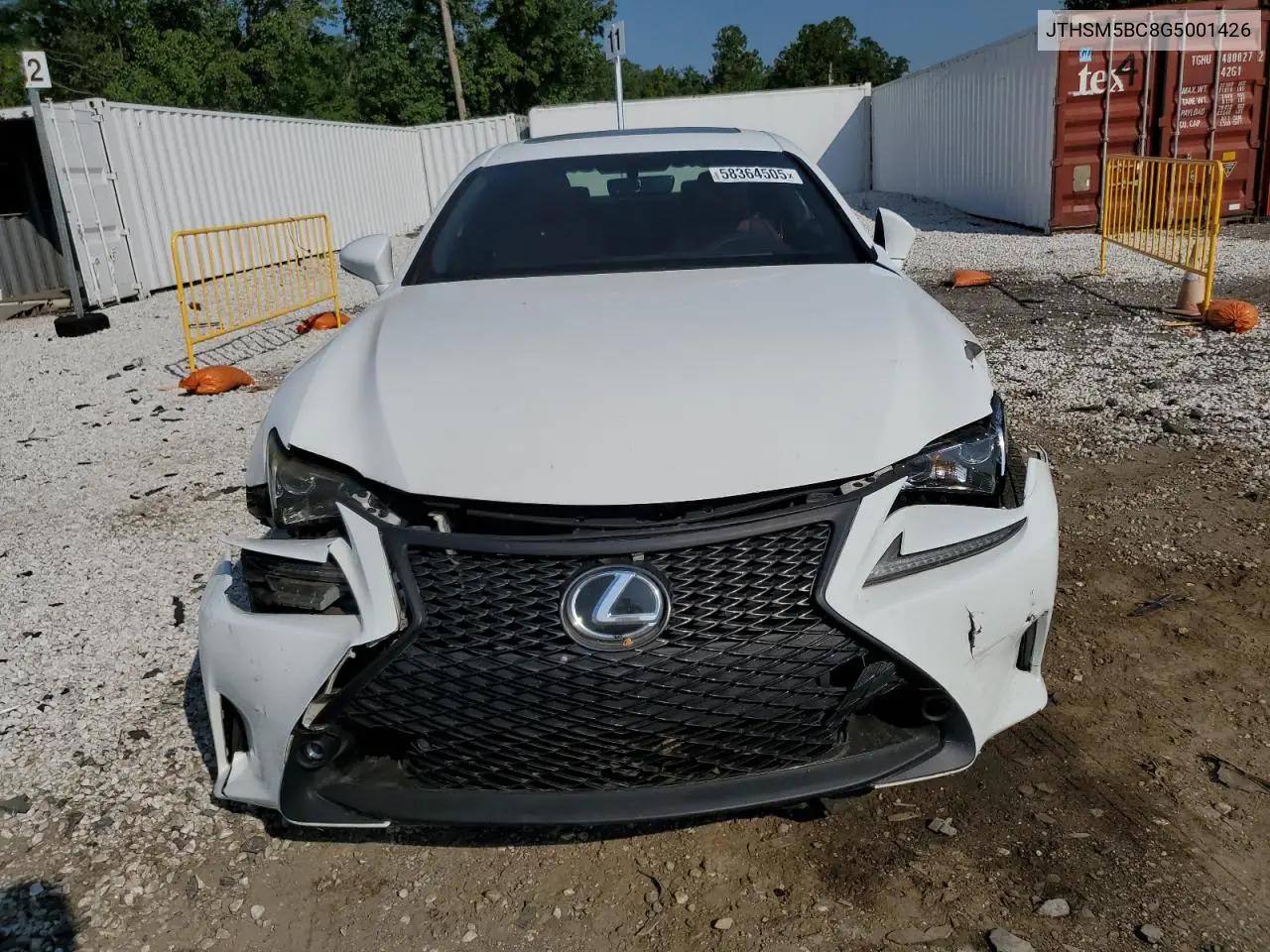 2016 Lexus Rc 300 VIN: JTHSM5BC8G5001426 Lot: 58364505