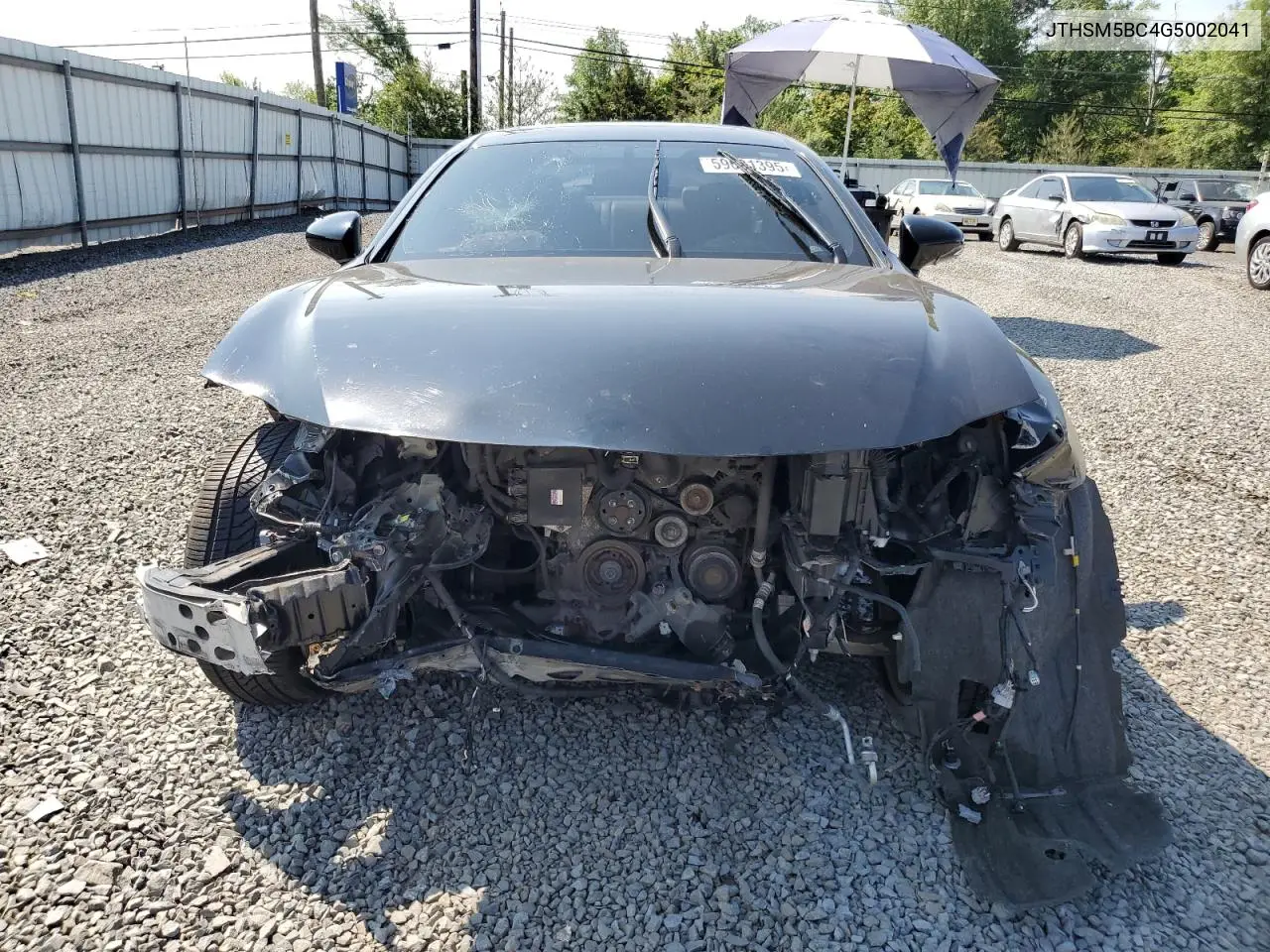 2016 Lexus Rc 300 VIN: JTHSM5BC4G5002041 Lot: 59631395