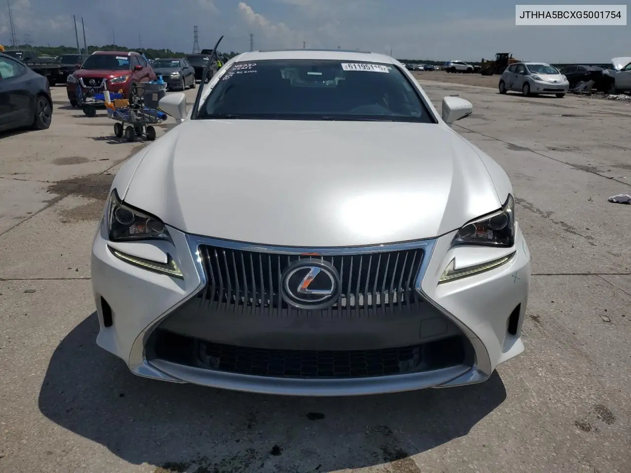2016 Lexus Rc 200T VIN: JTHHA5BCXG5001754 Lot: 61195115