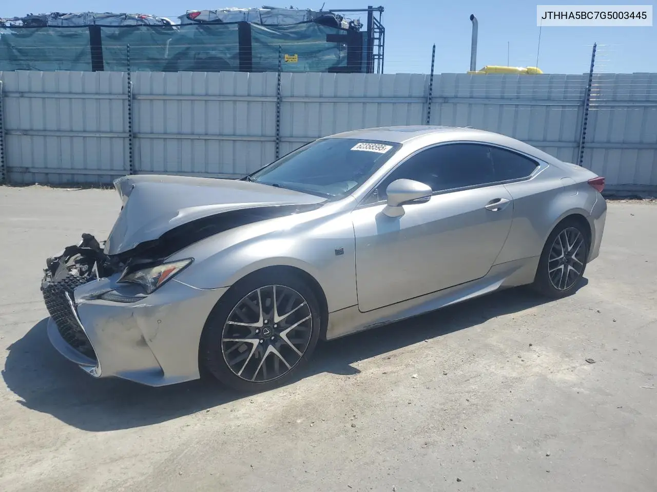 2016 Lexus Rc 200T VIN: JTHHA5BC7G5003445 Lot: 62358595