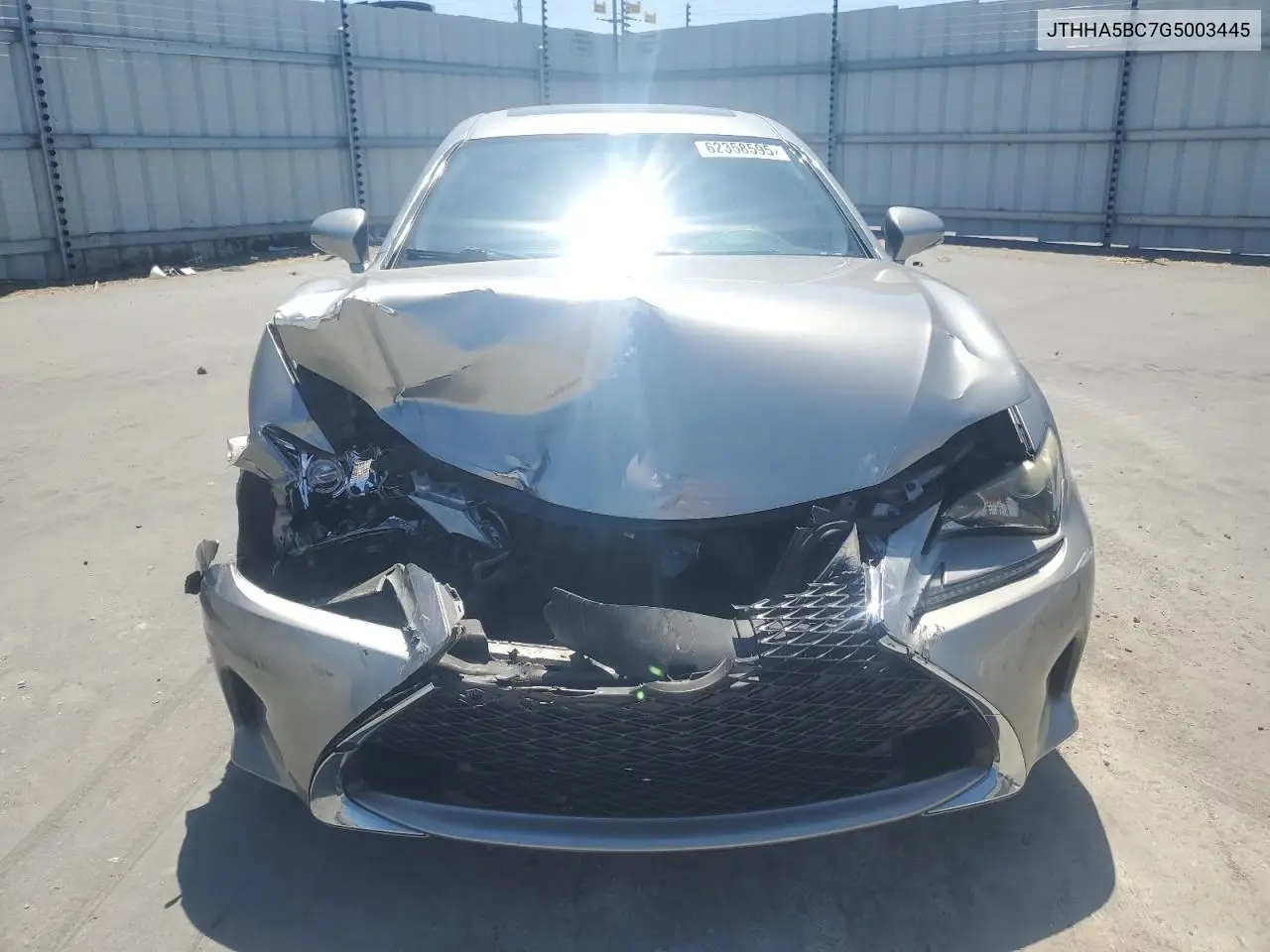 2016 Lexus Rc 200T VIN: JTHHA5BC7G5003445 Lot: 62358595