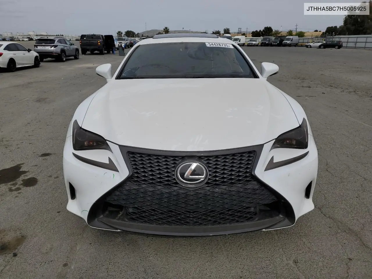 2017 Lexus Rc 200T VIN: JTHHA5BC7H5005925 Lot: 54428735