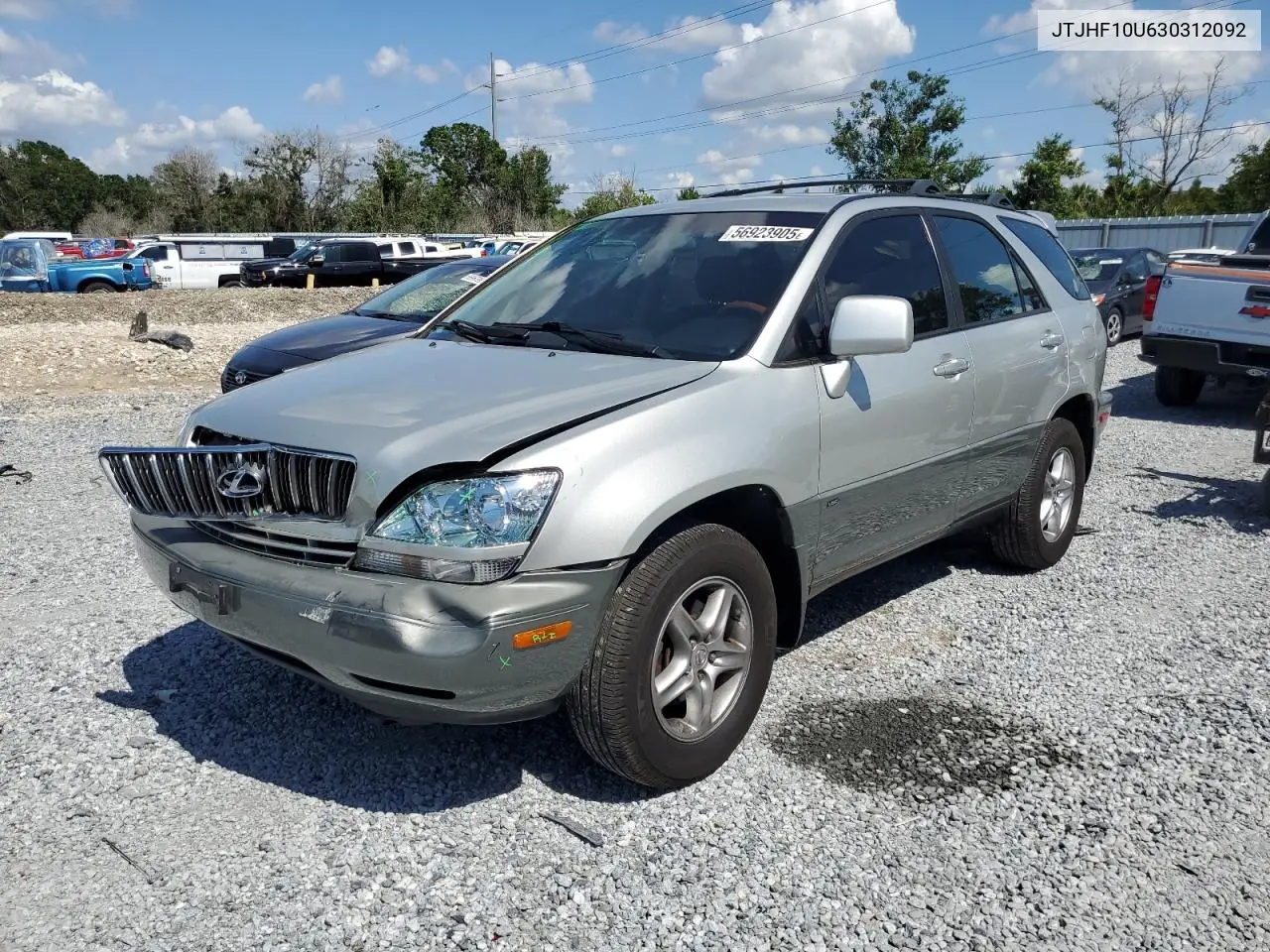 2003 Lexus Rx 300 VIN: JTJHF10U630312092 Lot: 56923905