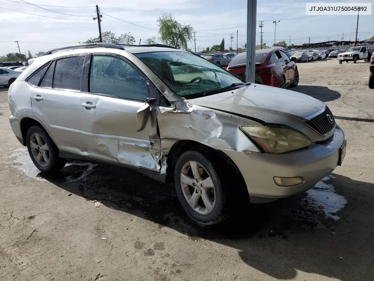2005 Lexus Rx 330 VIN: JTJGA31U750045892 Lot: 56929835