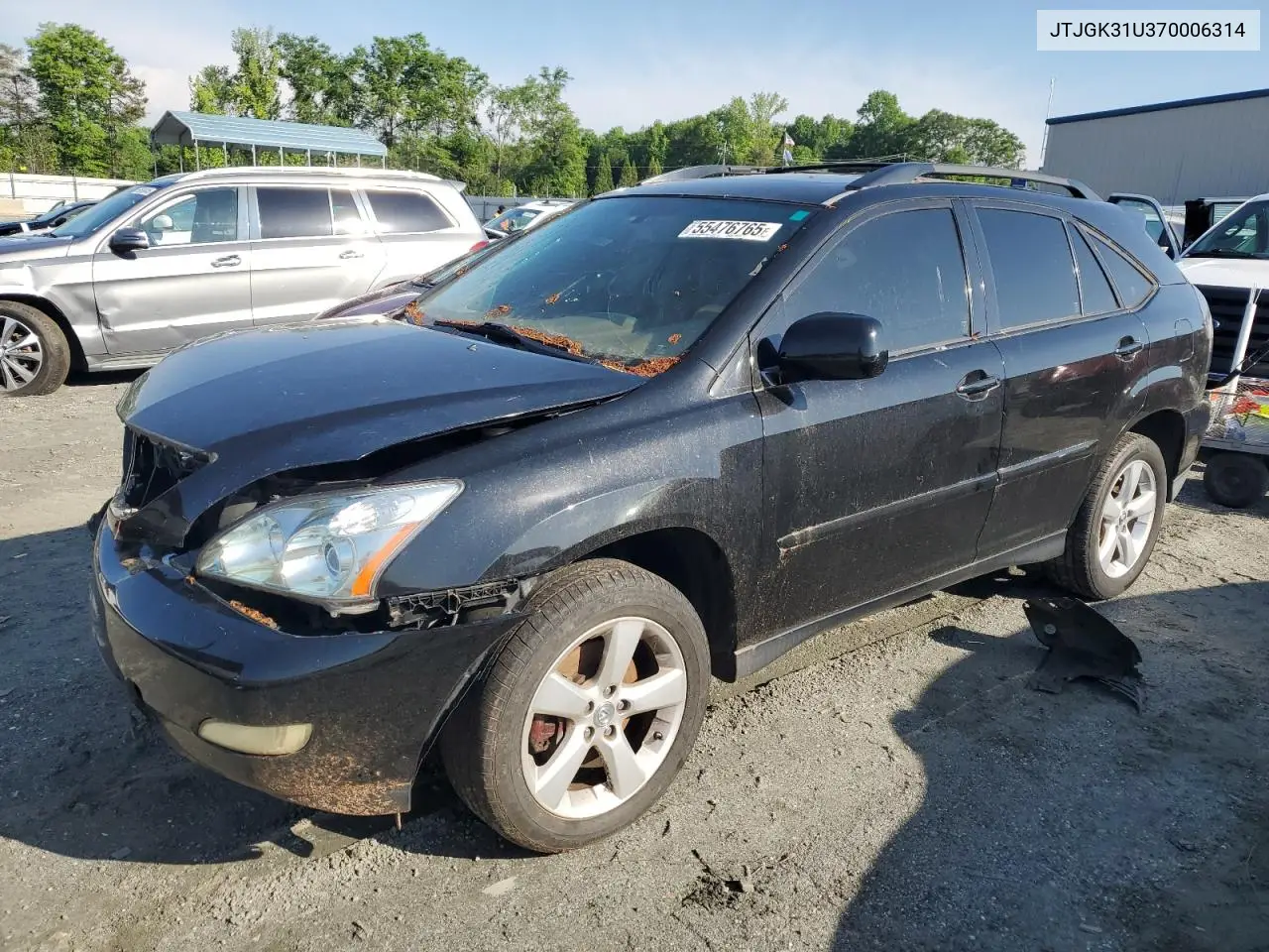 2007 Lexus Rx 350 VIN: JTJGK31U370006314 Lot: 55476765