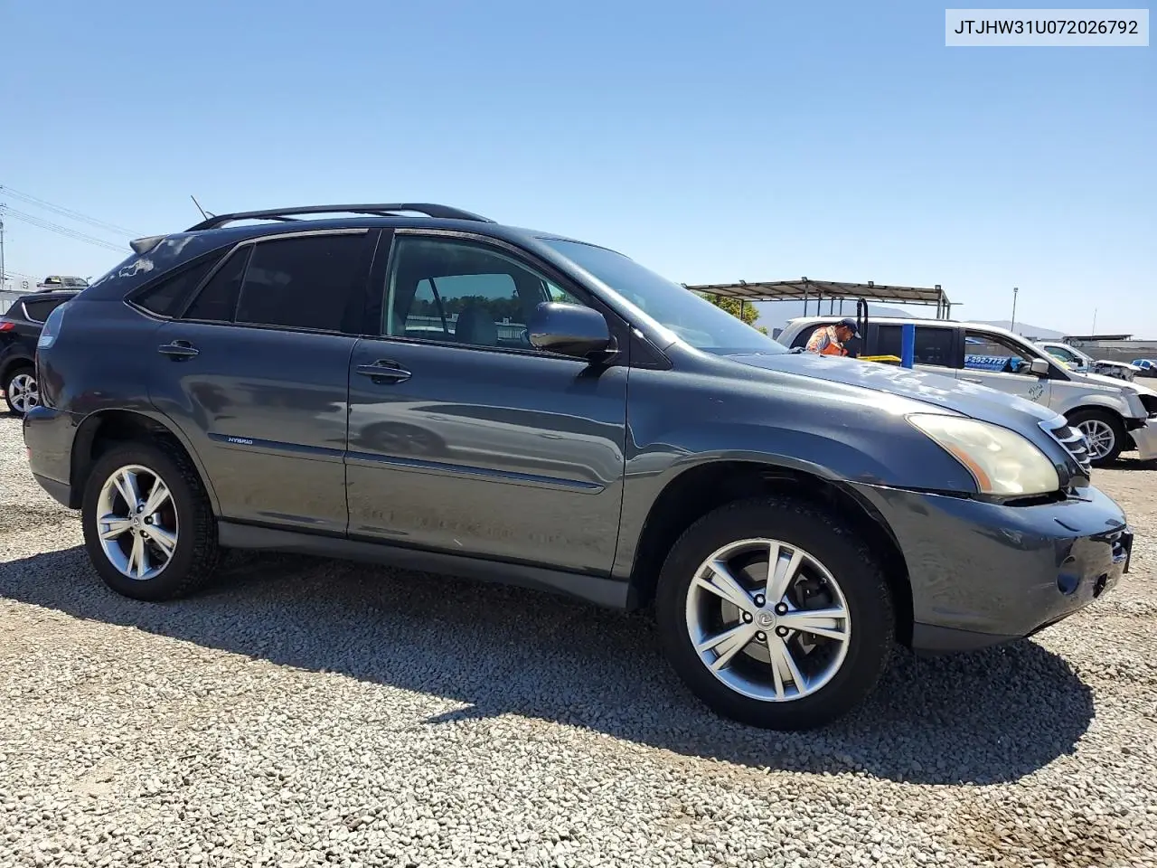 2007 Lexus Rx 400H VIN: JTJHW31U072026792 Lot: 62728935