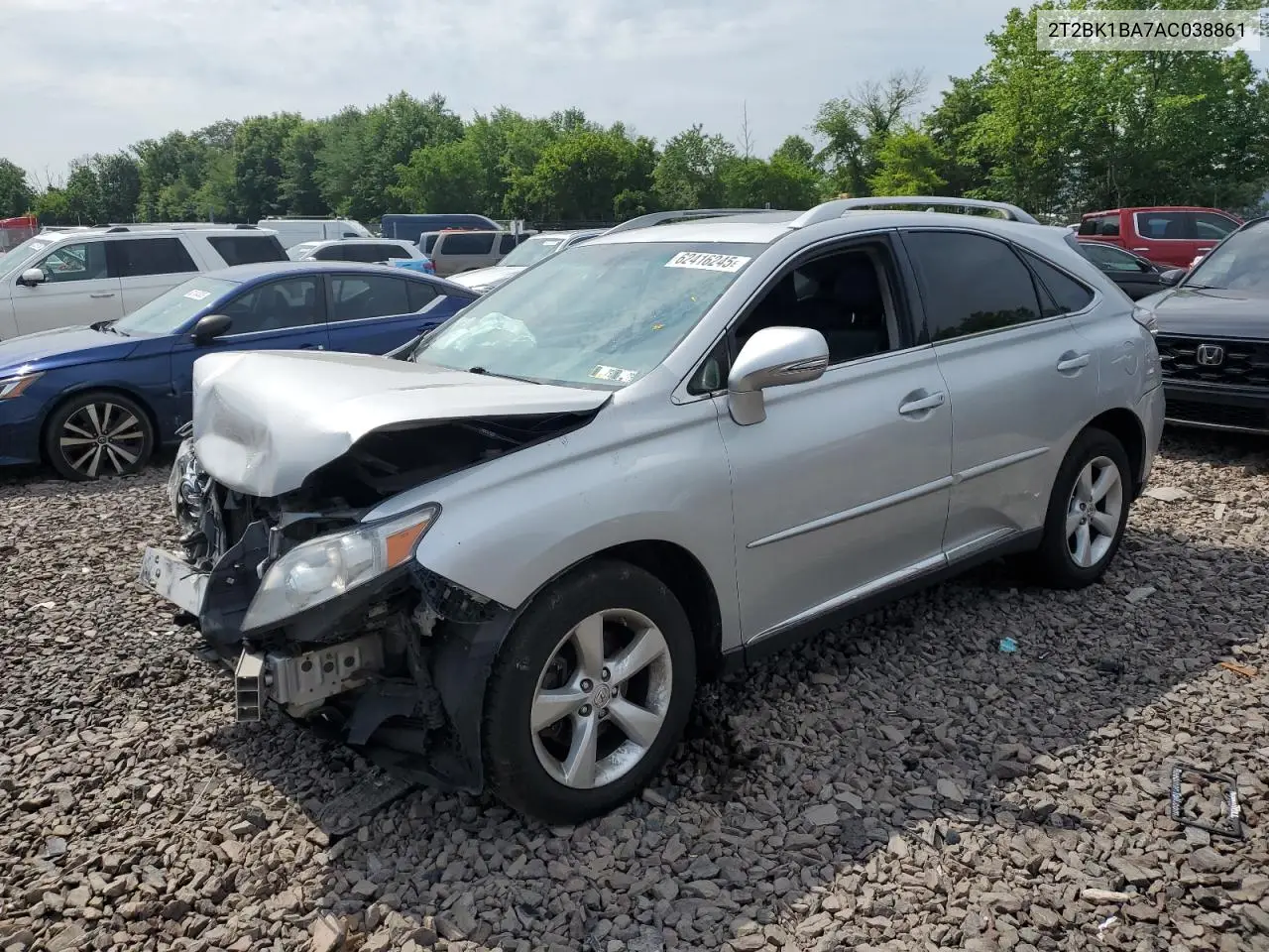 2010 Lexus Rx 350 VIN: 2T2BK1BA7AC038861 Lot: 62416245