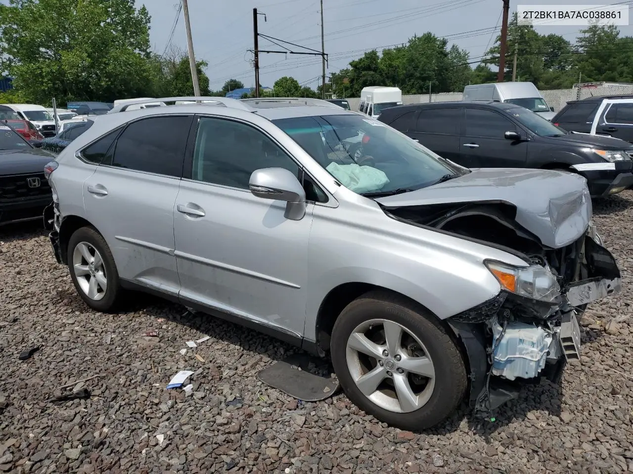 2010 Lexus Rx 350 VIN: 2T2BK1BA7AC038861 Lot: 62416245