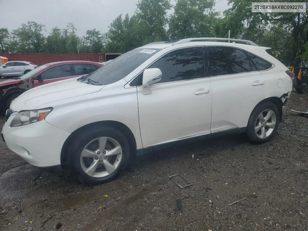 2011 Lexus Rx 350 VIN: 2T2BK1BAXBC092270 Lot: 56580165