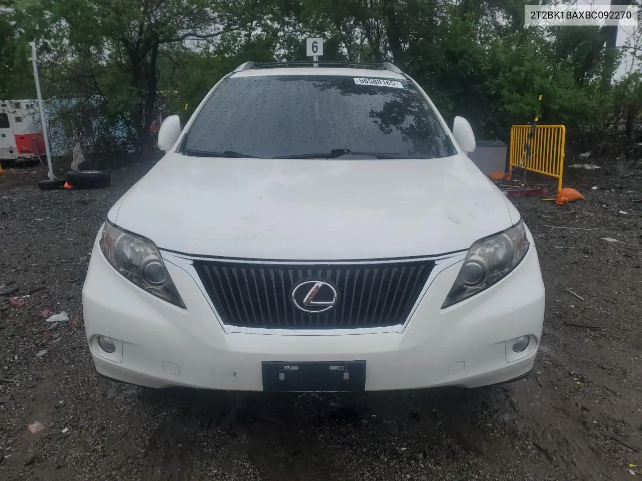 2011 Lexus Rx 350 VIN: 2T2BK1BAXBC092270 Lot: 56580165