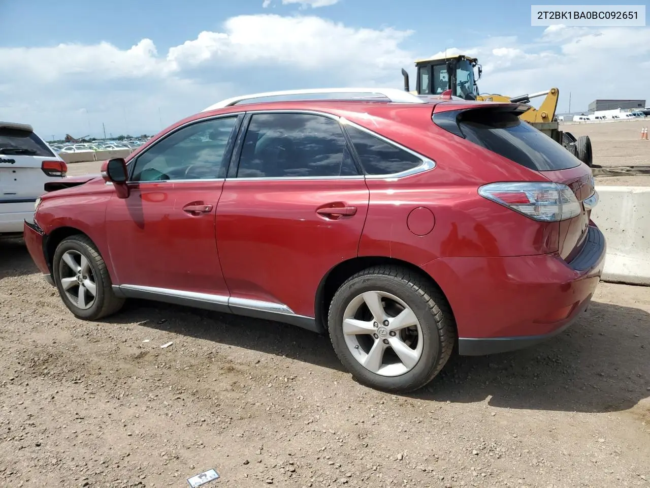 2011 Lexus Rx 350 VIN: 2T2BK1BA0BC092651 Lot: 62725985
