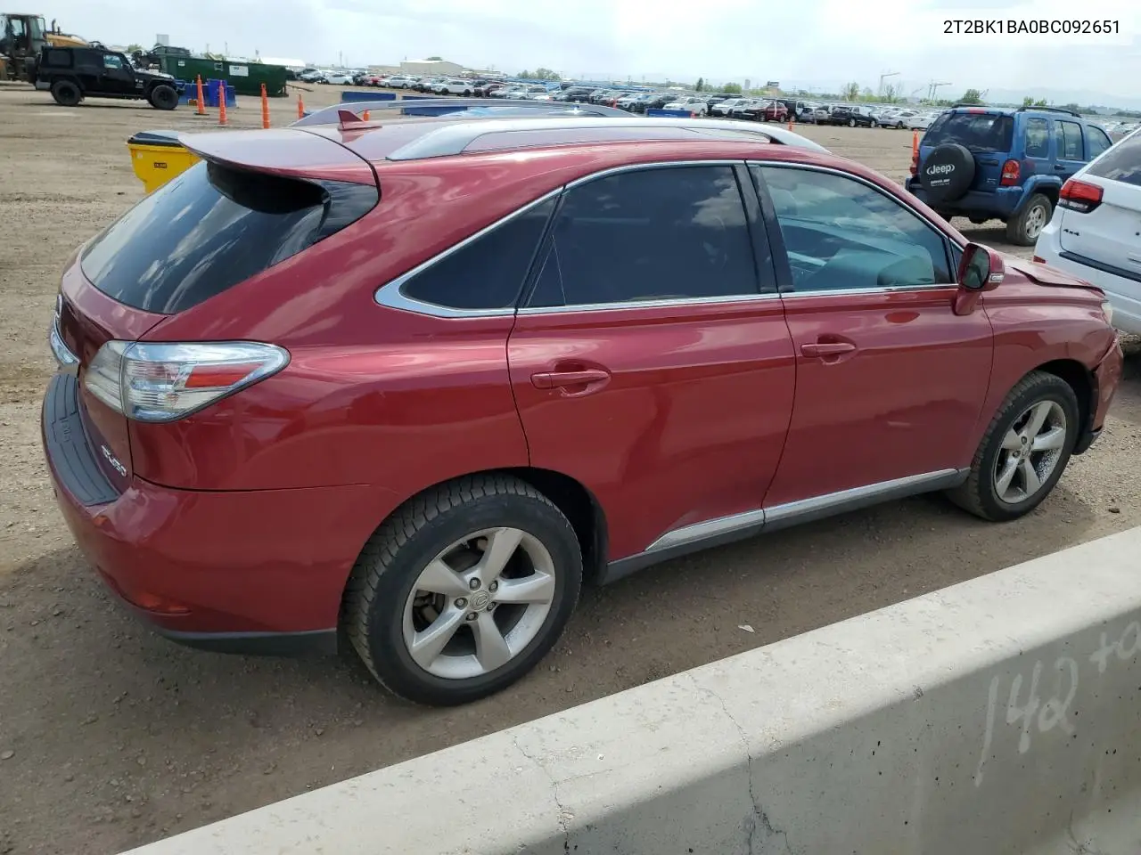 2011 Lexus Rx 350 VIN: 2T2BK1BA0BC092651 Lot: 62725985
