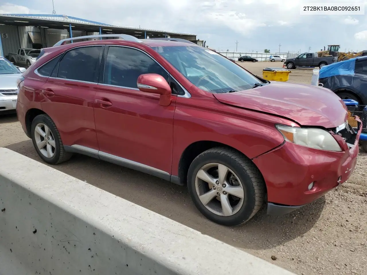 2011 Lexus Rx 350 VIN: 2T2BK1BA0BC092651 Lot: 62725985