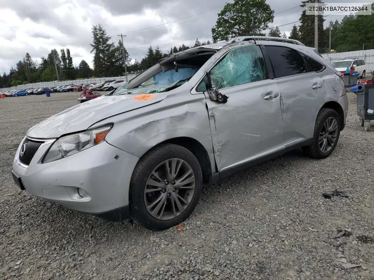2012 Lexus Rx 350 VIN: 2T2BK1BA7CC126344 Lot: 56759585