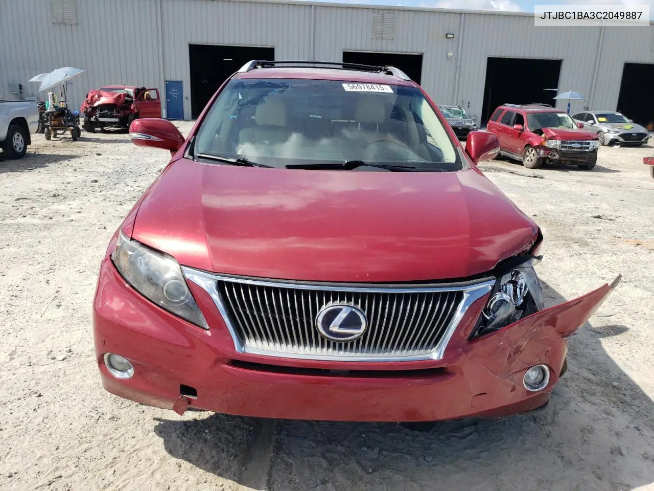 2012 Lexus Rx 450H VIN: JTJBC1BA3C2049887 Lot: 56978415