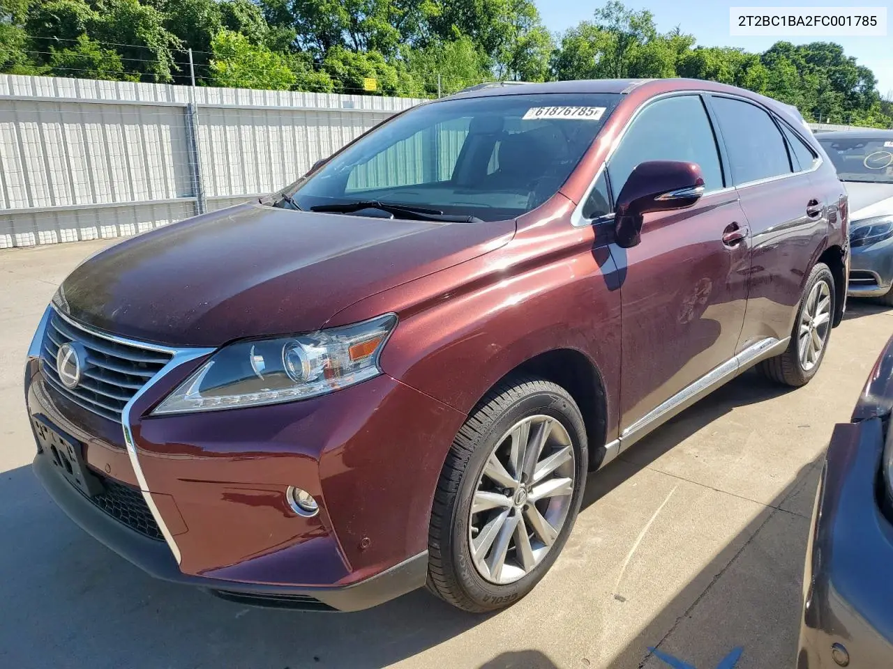 2015 Lexus Rx 450H VIN: 2T2BC1BA2FC001785 Lot: 61876785