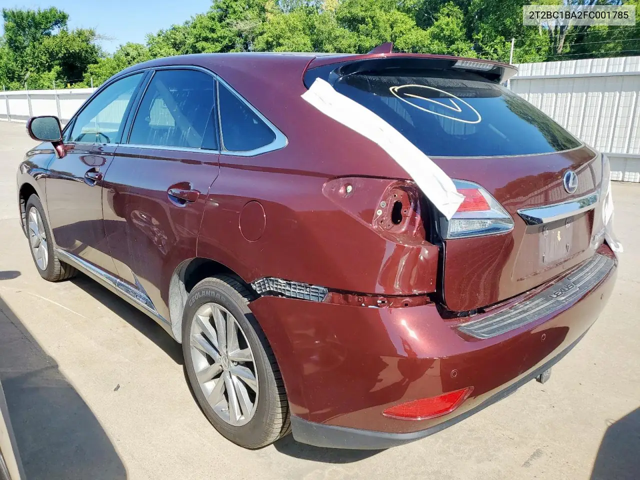 2015 Lexus Rx 450H VIN: 2T2BC1BA2FC001785 Lot: 61876785