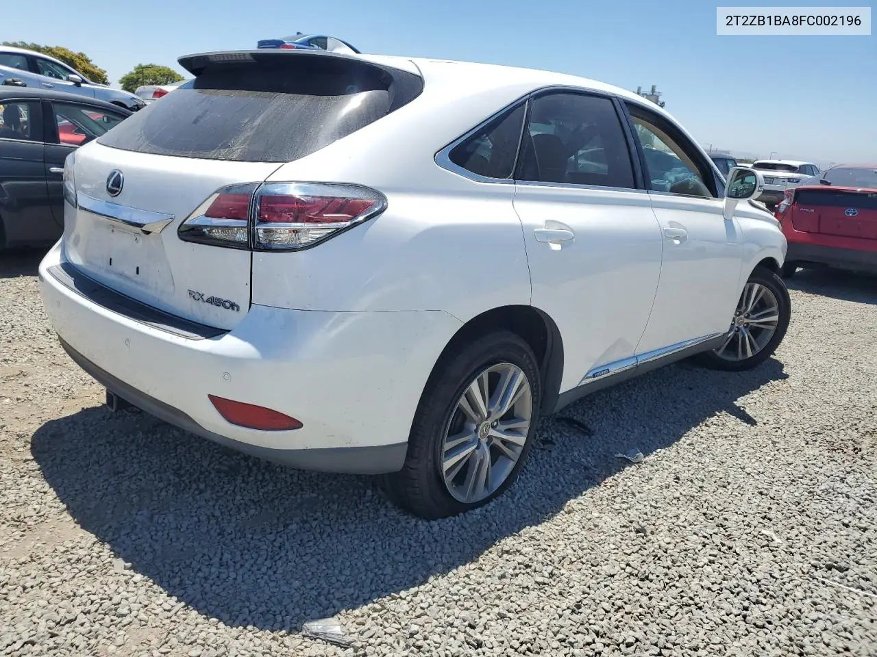 2015 Lexus Rx 450H VIN: 2T2ZB1BA8FC002196 Lot: 63054095