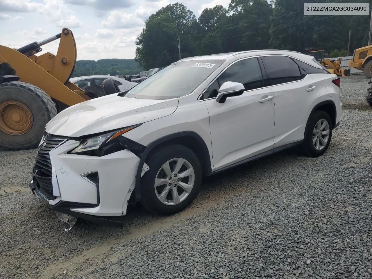 2016 Lexus Rx 350 VIN: 2T2ZZMCA2GC034090 Lot: 62600315