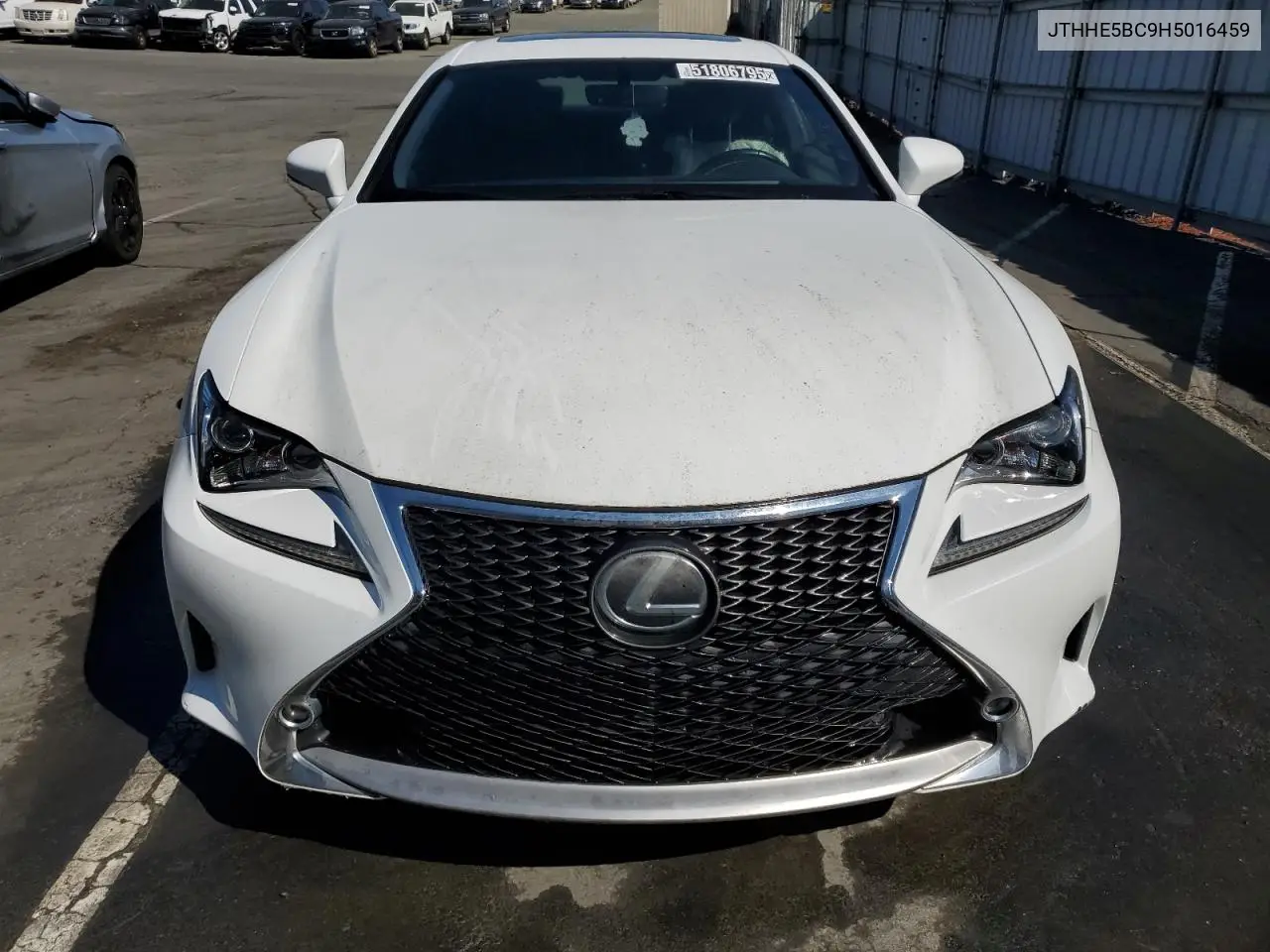 2017 Lexus Rc 350 VIN: JTHHE5BC9H5016459 Lot: 51806795