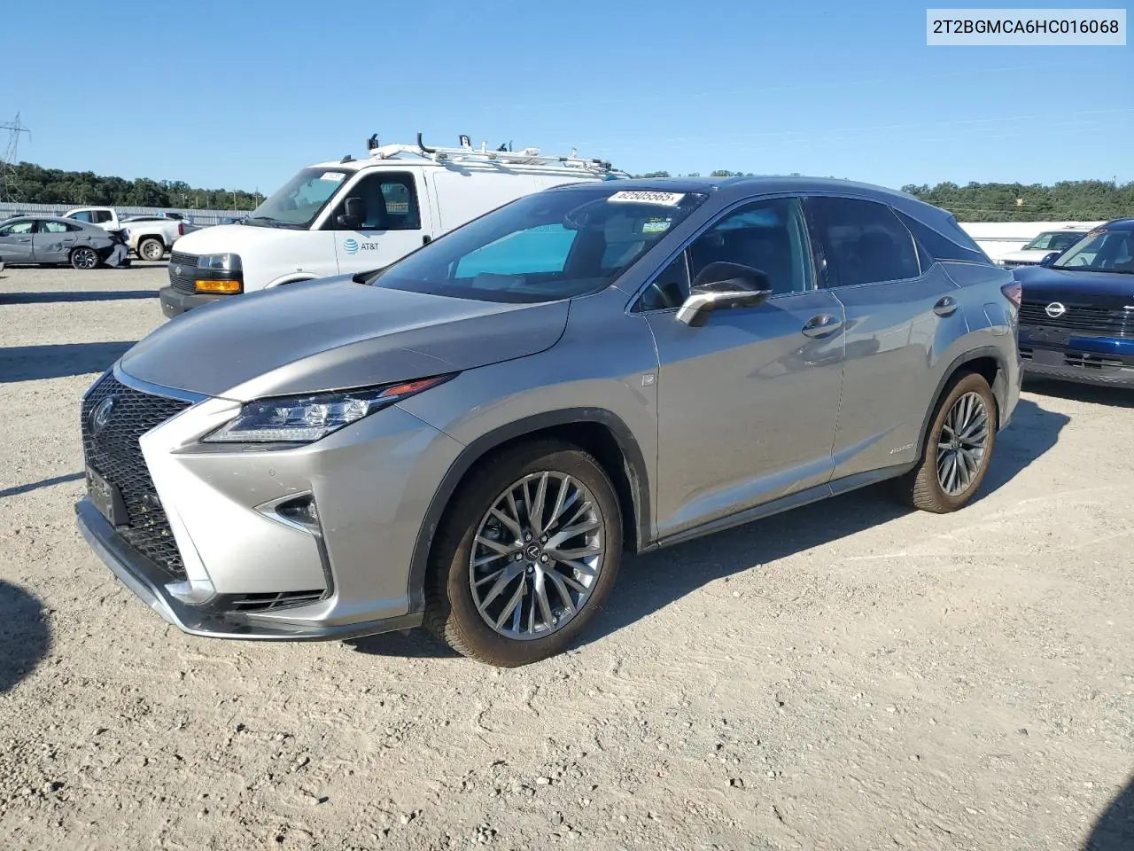 2017 Lexus Rx 450H Base VIN: 2T2BGMCA6HC016068 Lot: 62505565