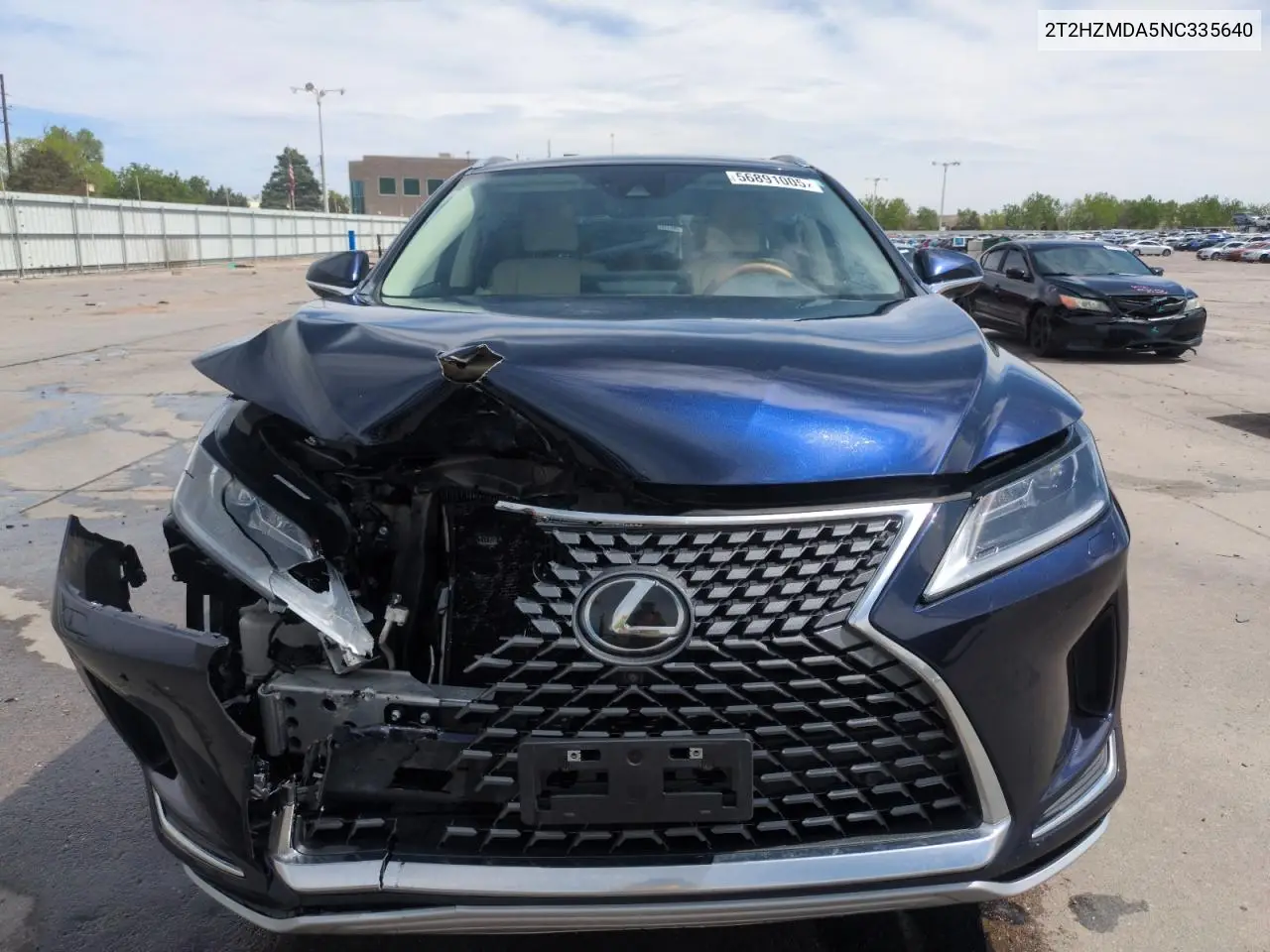 2022 Lexus Rx 350 VIN: 2T2HZMDA5NC335640 Lot: 56891005