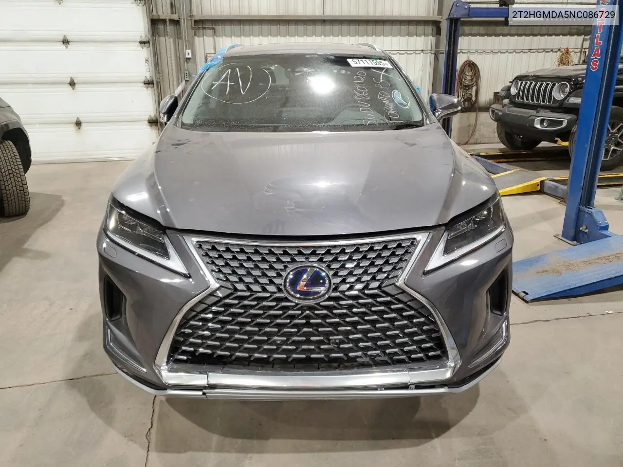 2022 Lexus Rx 450H VIN: 2T2HGMDA5NC086729 Lot: 57111595
