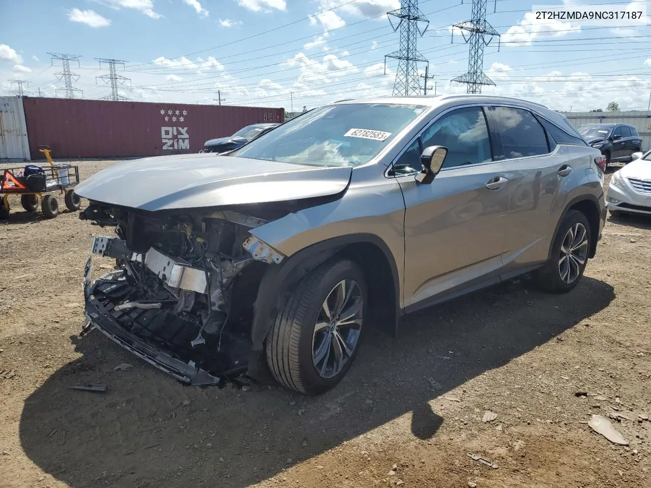 2022 Lexus Rx 350 VIN: 2T2HZMDA9NC317187 Lot: 62782585