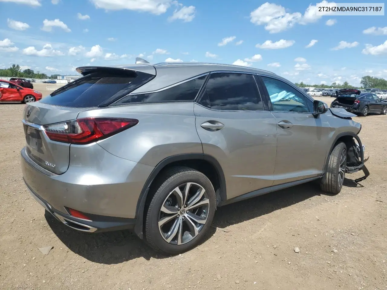 2022 Lexus Rx 350 VIN: 2T2HZMDA9NC317187 Lot: 62782585