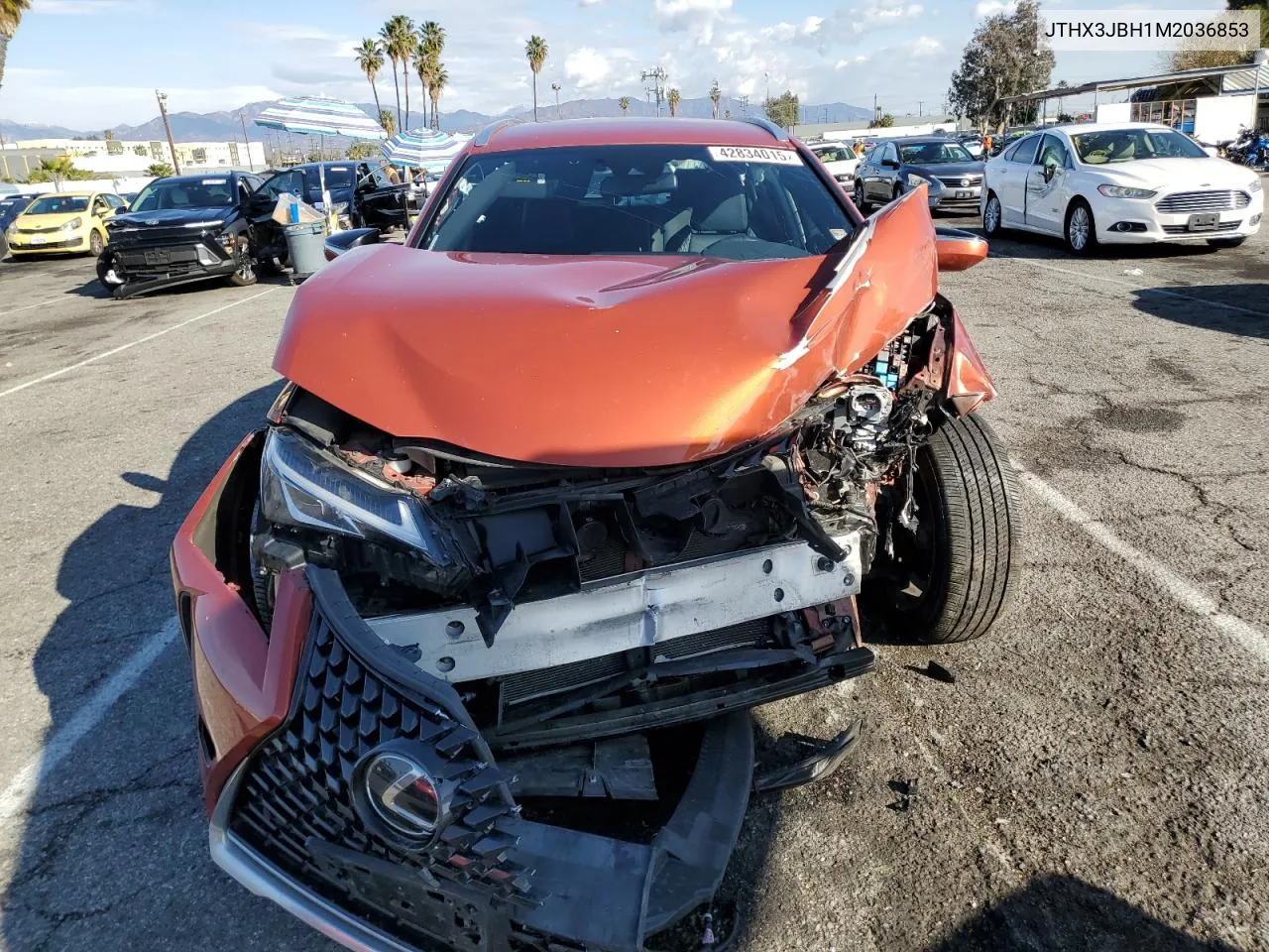 2021 Lexus Ux 200 VIN: JTHX3JBH1M2036853 Lot: 42834015