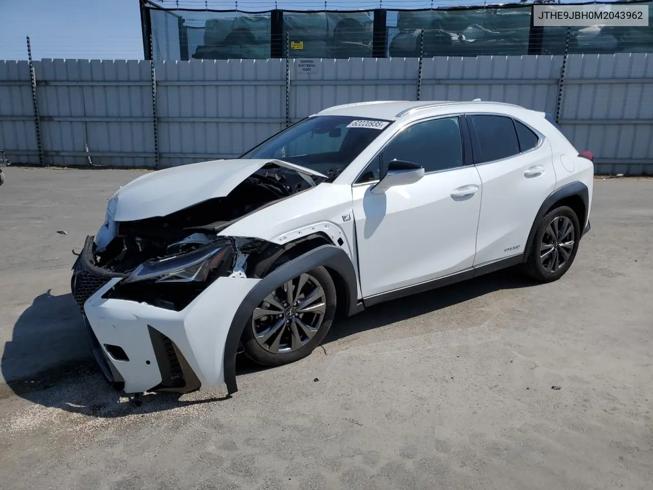 2021 Lexus Ux 250H VIN: JTHE9JBH0M2043962 Lot: 62220935