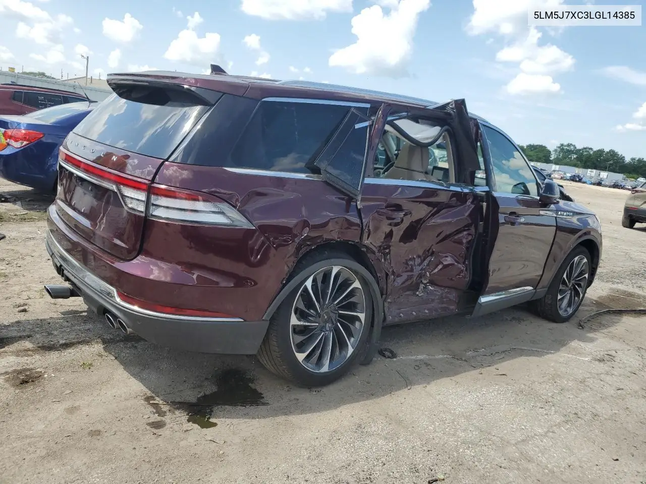 2020 Lincoln Aviator Reserve VIN: 5LM5J7XC3LGL14385 Lot: 61757045