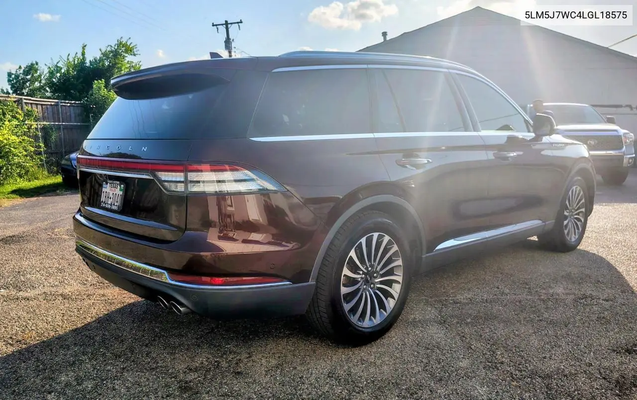 2020 Lincoln Aviator Reserve VIN: 5LM5J7WC4LGL18575 Lot: 62200675
