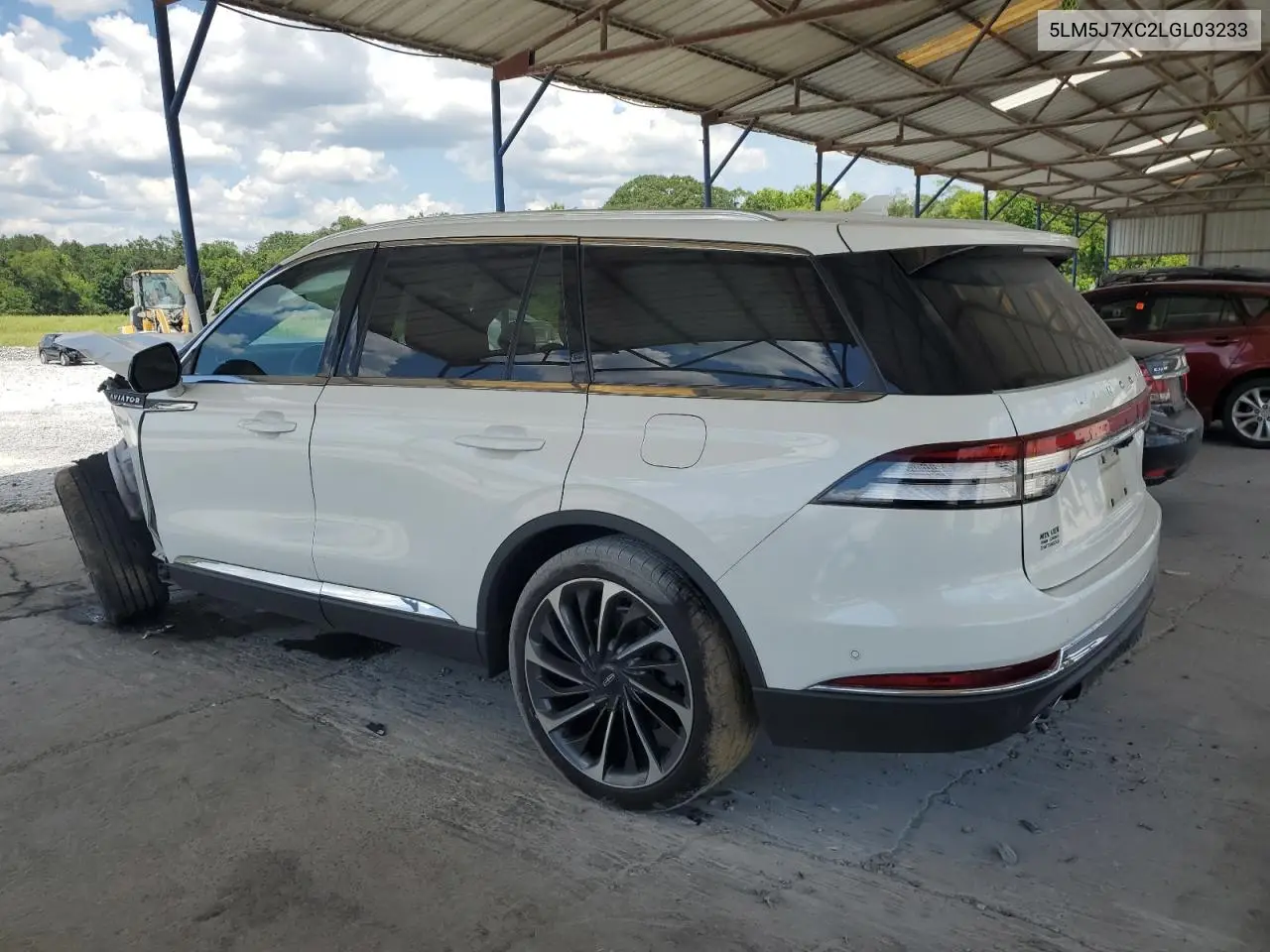 2020 Lincoln Aviator Reserve VIN: 5LM5J7XC2LGL03233 Lot: 64627895
