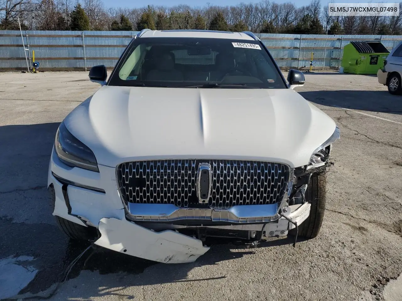 2021 Lincoln Aviator Reserve VIN: 5LM5J7WCXMGL07498 Lot: 48251495