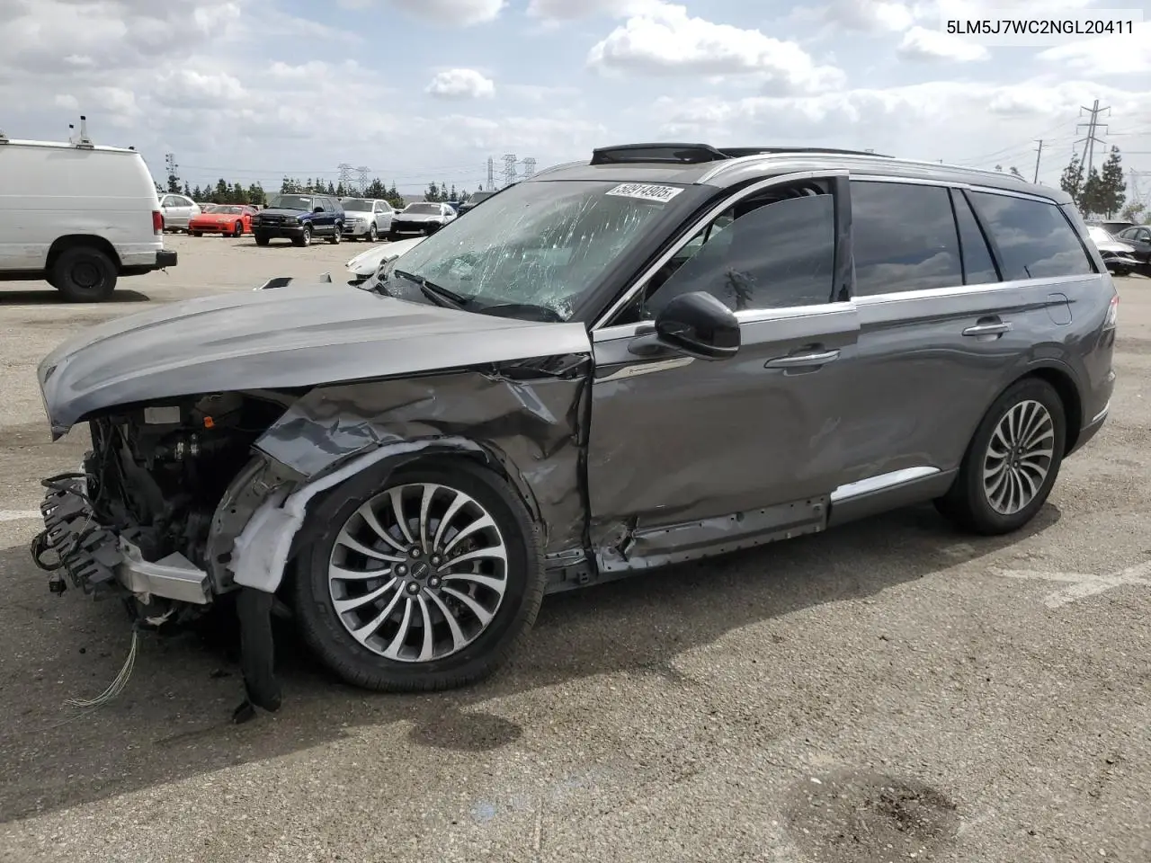 2022 Lincoln Aviator Reserve VIN: 5LM5J7WC2NGL20411 Lot: 50914905