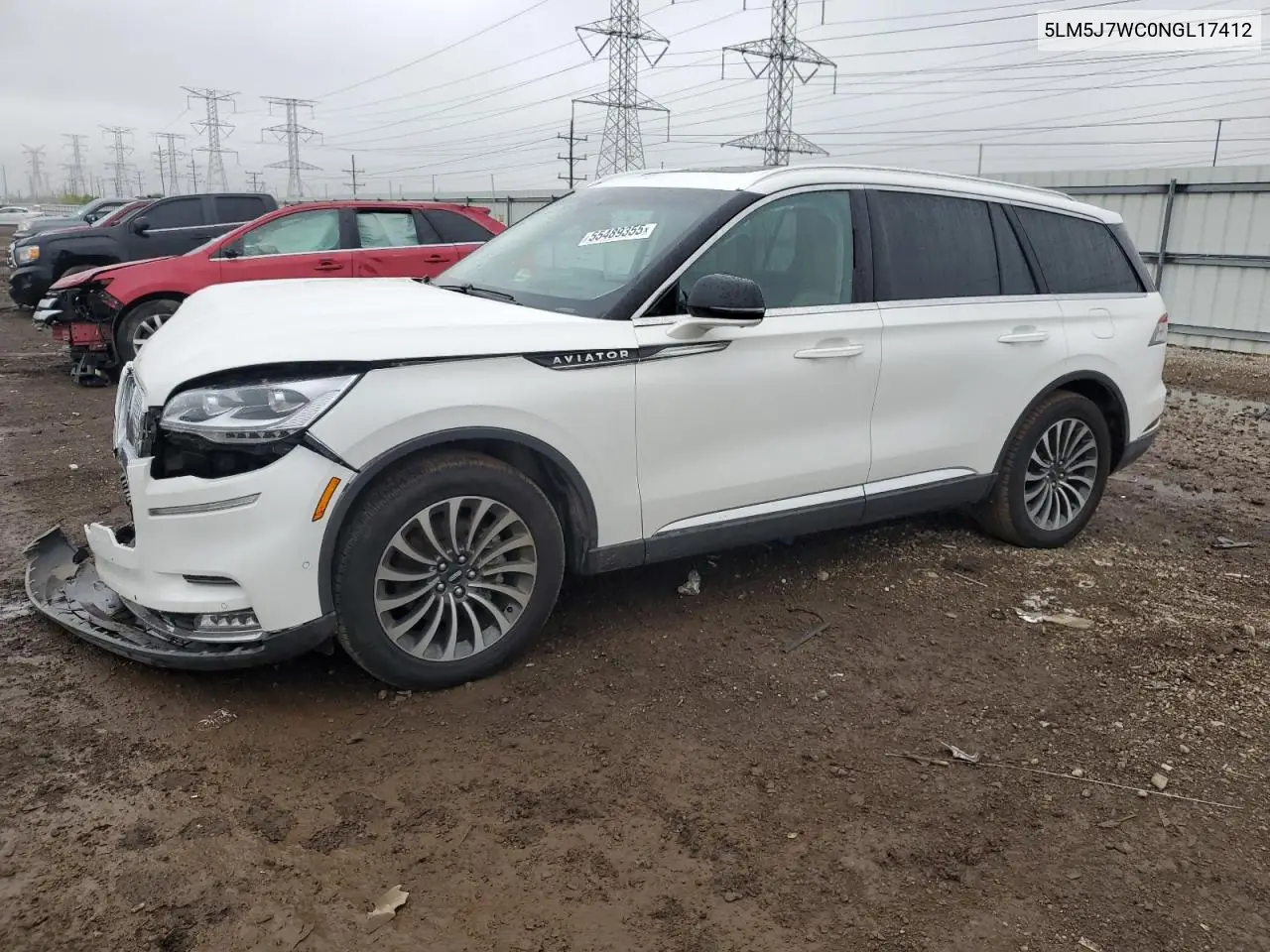 2022 Lincoln Aviator Reserve VIN: 5LM5J7WC0NGL17412 Lot: 55489355