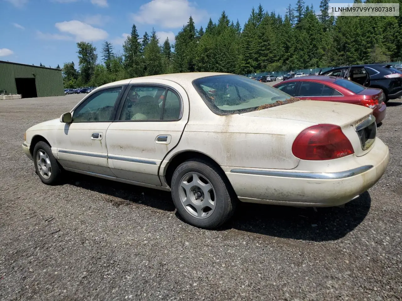 2000 Lincoln Continental VIN: 1LNHM97V9YY807381 Lot: 60002835