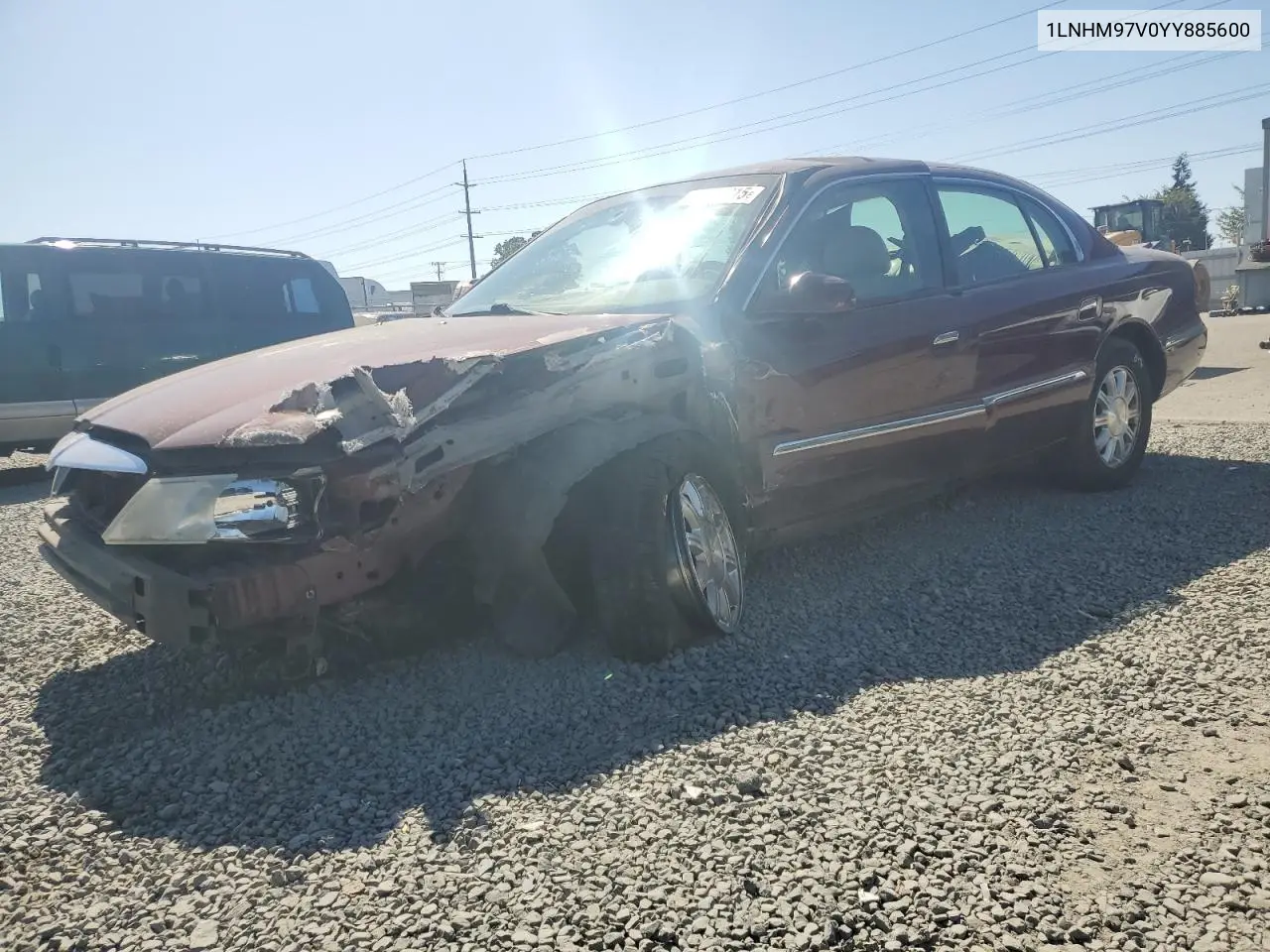 2000 Lincoln Continental VIN: 1LNHM97V0YY885600 Lot: 64902215