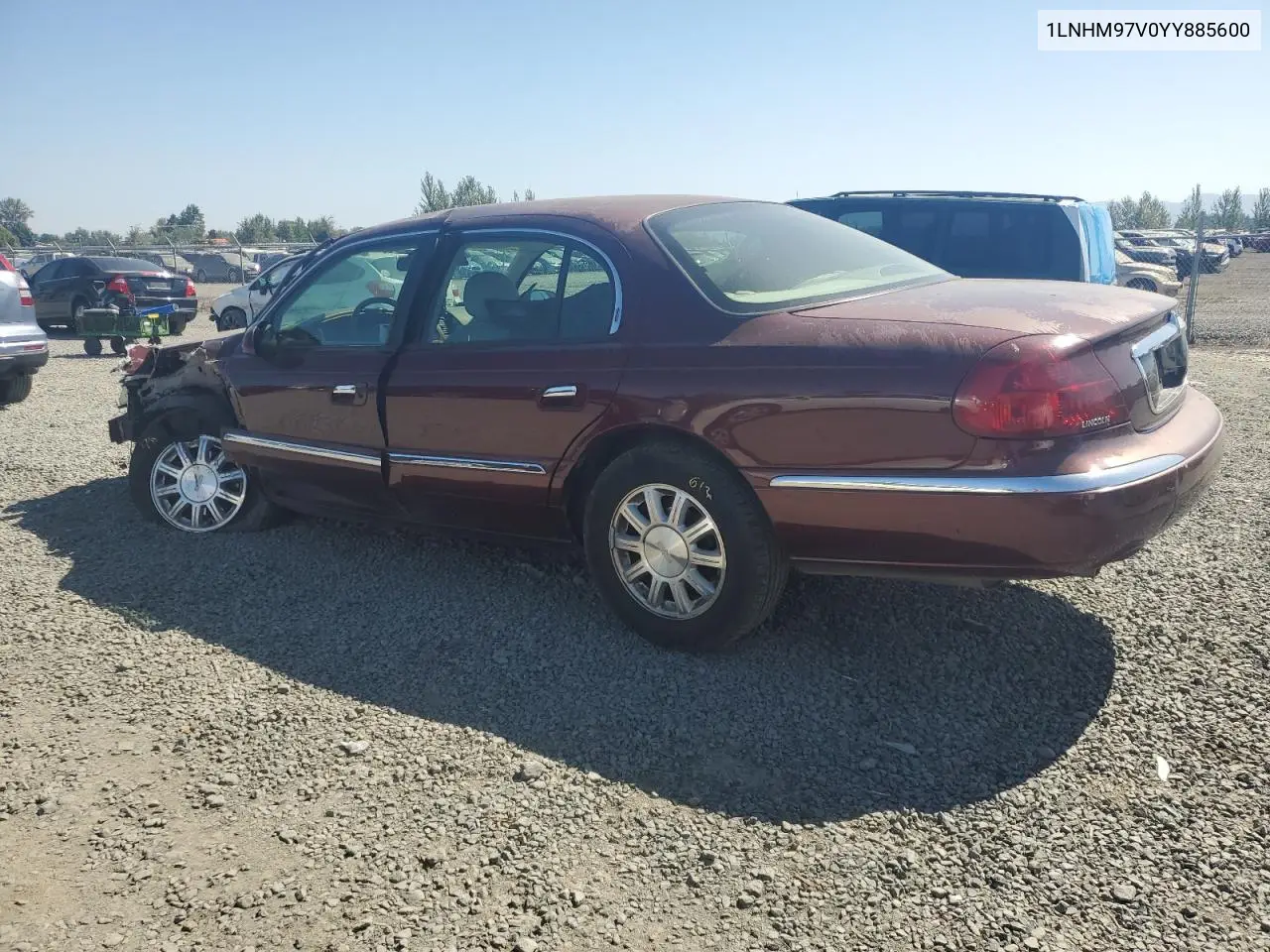 2000 Lincoln Continental VIN: 1LNHM97V0YY885600 Lot: 64902215