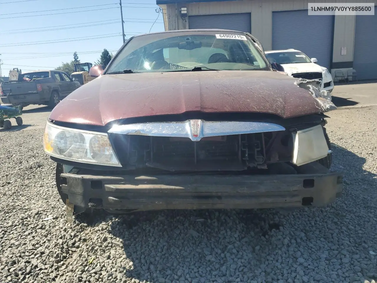 2000 Lincoln Continental VIN: 1LNHM97V0YY885600 Lot: 64902215