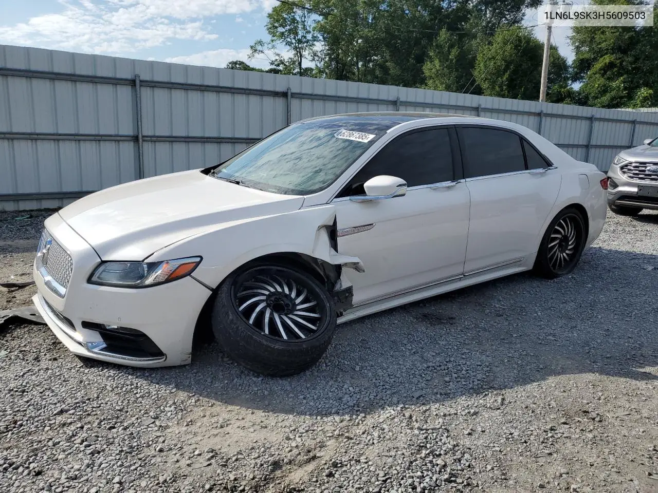 2017 Lincoln Continental Select VIN: 1LN6L9SK3H5609503 Lot: 62867385