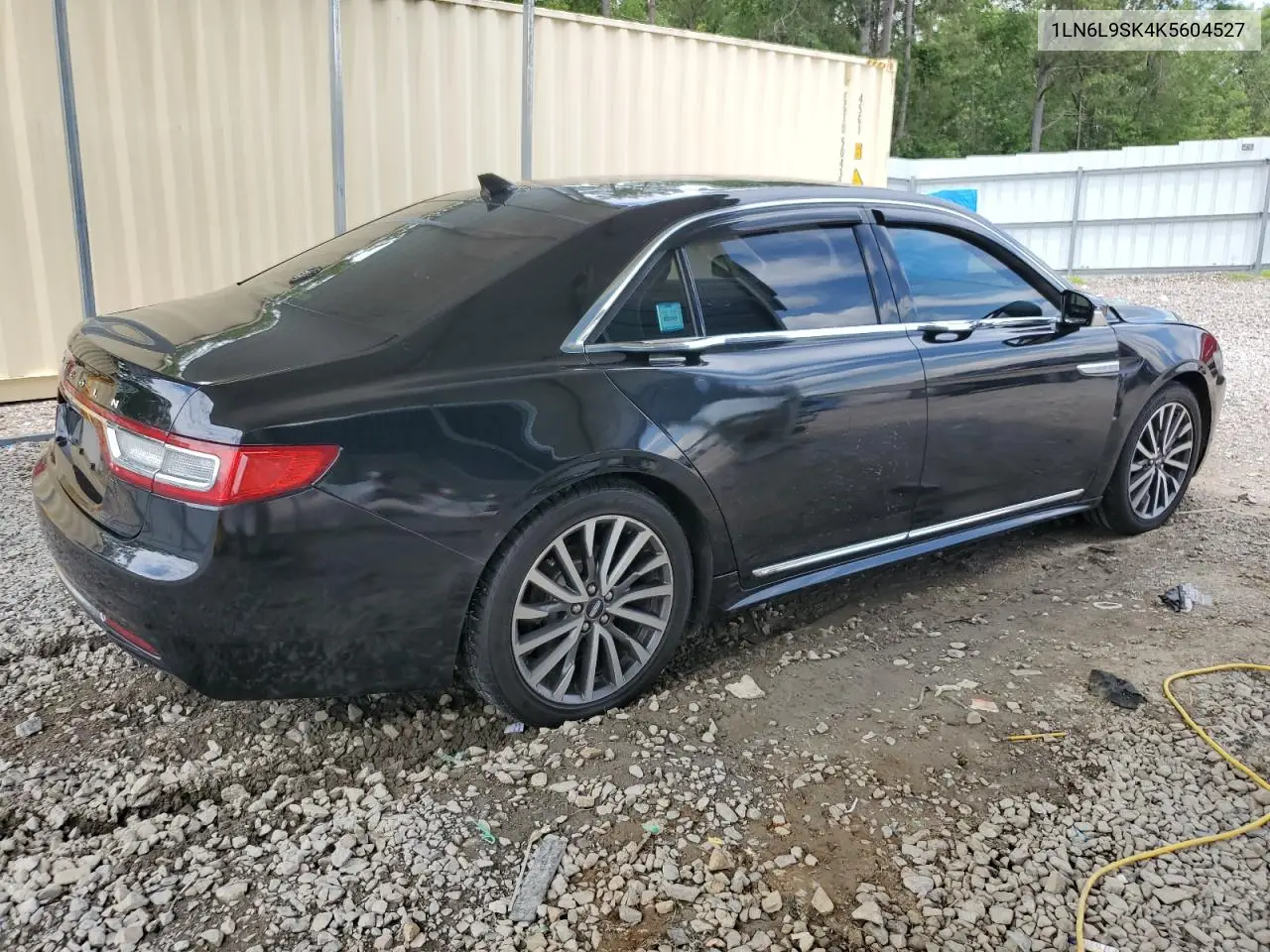 2019 Lincoln Continental Select VIN: 1LN6L9SK4K5604527 Lot: 60545115