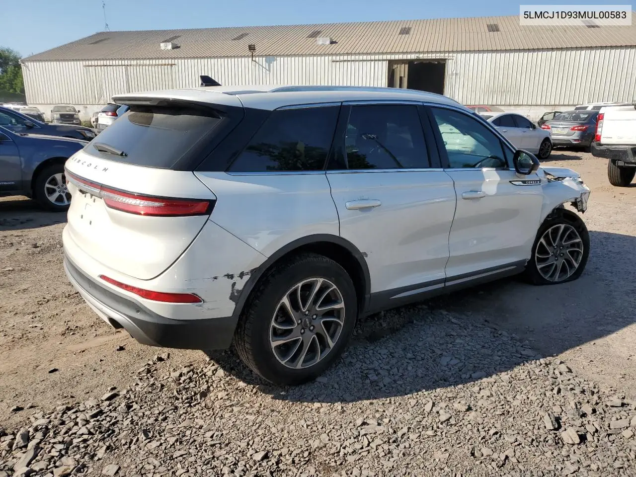 2021 Lincoln Corsair VIN: 5LMCJ1D93MUL00583 Lot: 61353165