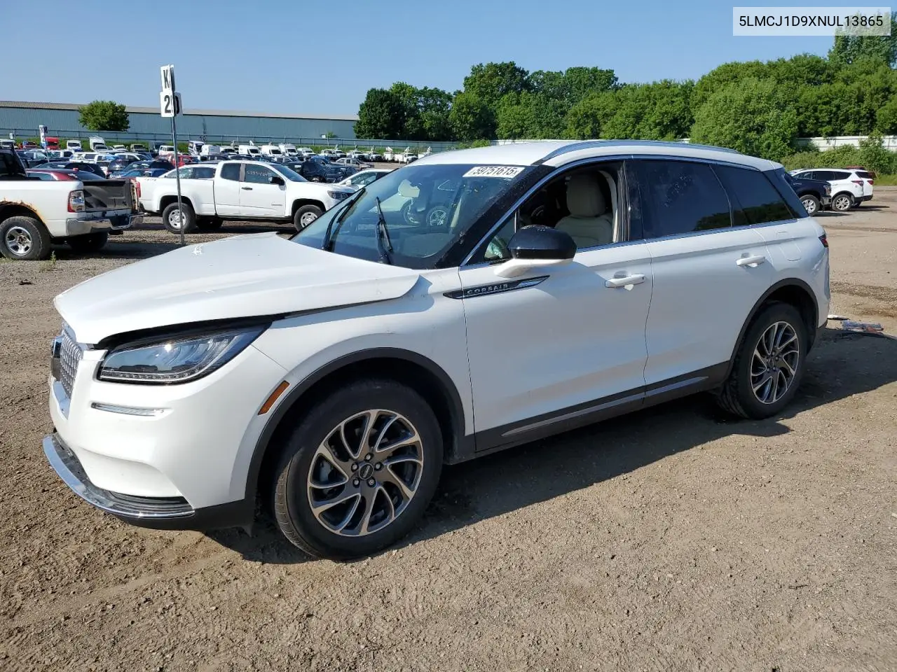 2022 Lincoln Corsair VIN: 5LMCJ1D9XNUL13865 Lot: 59751615