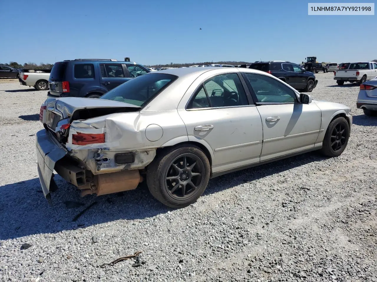 2000 Lincoln Ls VIN: 1LNHM87A7YY921998 Lot: 59657945
