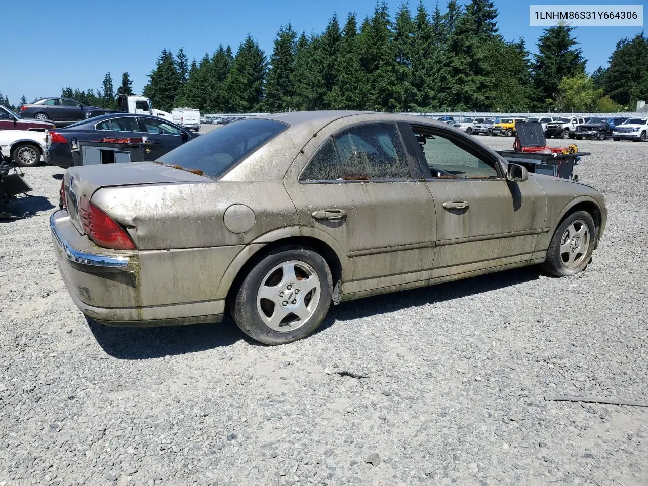 2001 Lincoln Ls VIN: 1LNHM86S31Y664306 Lot: 60249195
