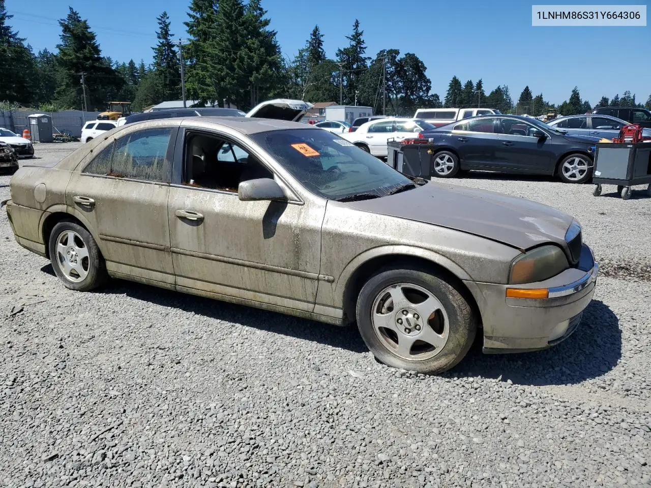 2001 Lincoln Ls VIN: 1LNHM86S31Y664306 Lot: 60249195